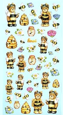 Softy Stickers bunt, Lustige Bienen